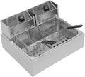 Fritteuse, 16 L, 60 bis 200 °C, 2 Temperaturzonen, Edelstahl