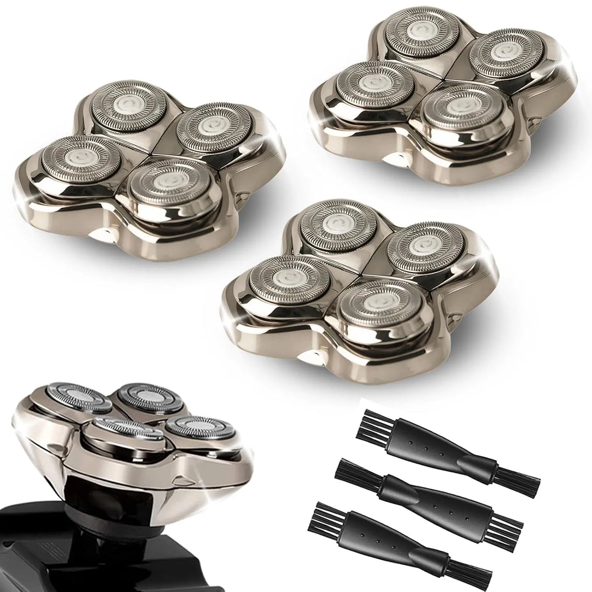 3er-Pack Kopfrasierer, Elektrorasierer für den Kopf, Silber, für Pitbulls Gold Pro