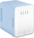 Kühlschrank, 4 L, ELLE, Touch-Bedienung, Blau, LED-Spiegel, abnehmbares Regal, verstellbare Touchscreen