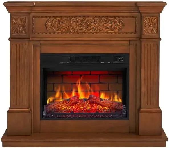 AF23BS 3D-Flammeneffekt Standkamin, Heizung, elektrischer Kamin, 1800 W, Timer, LED-Beleuchtung, Thermostat, 3D-Optik, Wärmefunktion, Elektrokamin