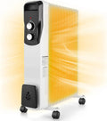 Elektroheizung, elektrische Ölheizung, 2500 W, Thermostat, 2 Temperaturzonen, Wärmefunktion, Weiß, Nictemaw