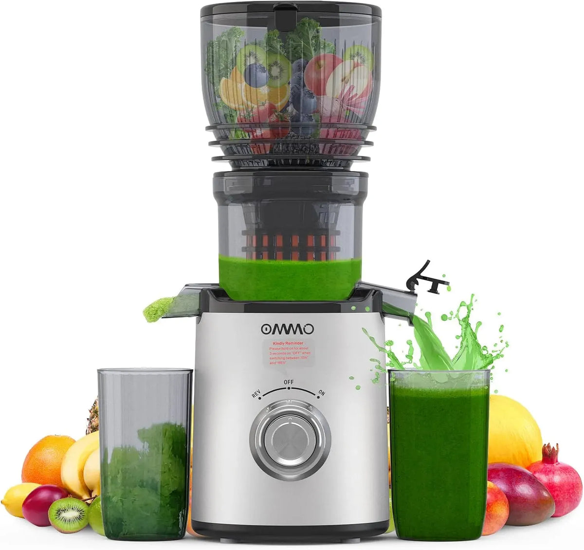 Entsafter, 300 W, OMMO, Saftpresse, Saft- und Zitruspresse, Entsafter Slow Juicer
