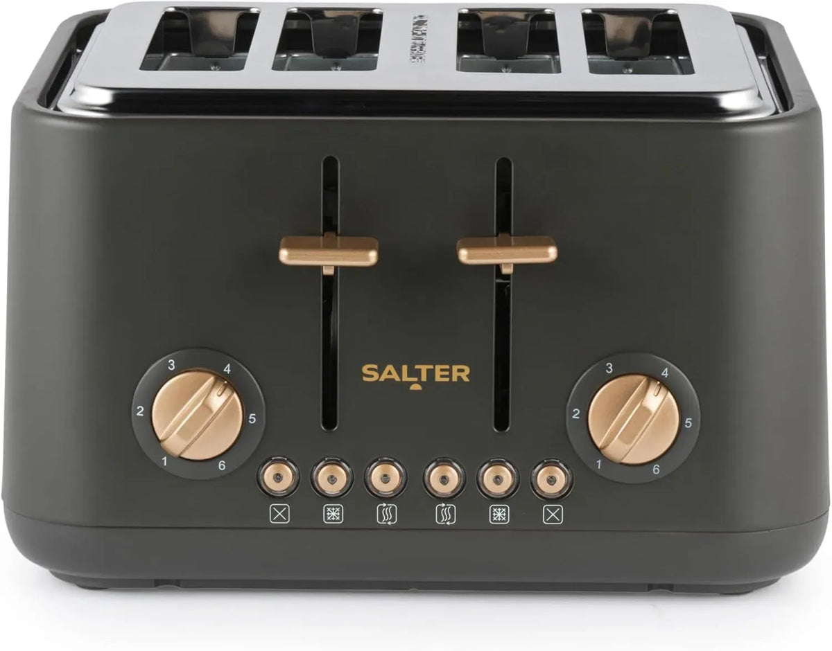 Toaster, herausnehmbar, Auftaufunktion, herausnehmbare Krümelschublade, 6 Bräunungsstufen