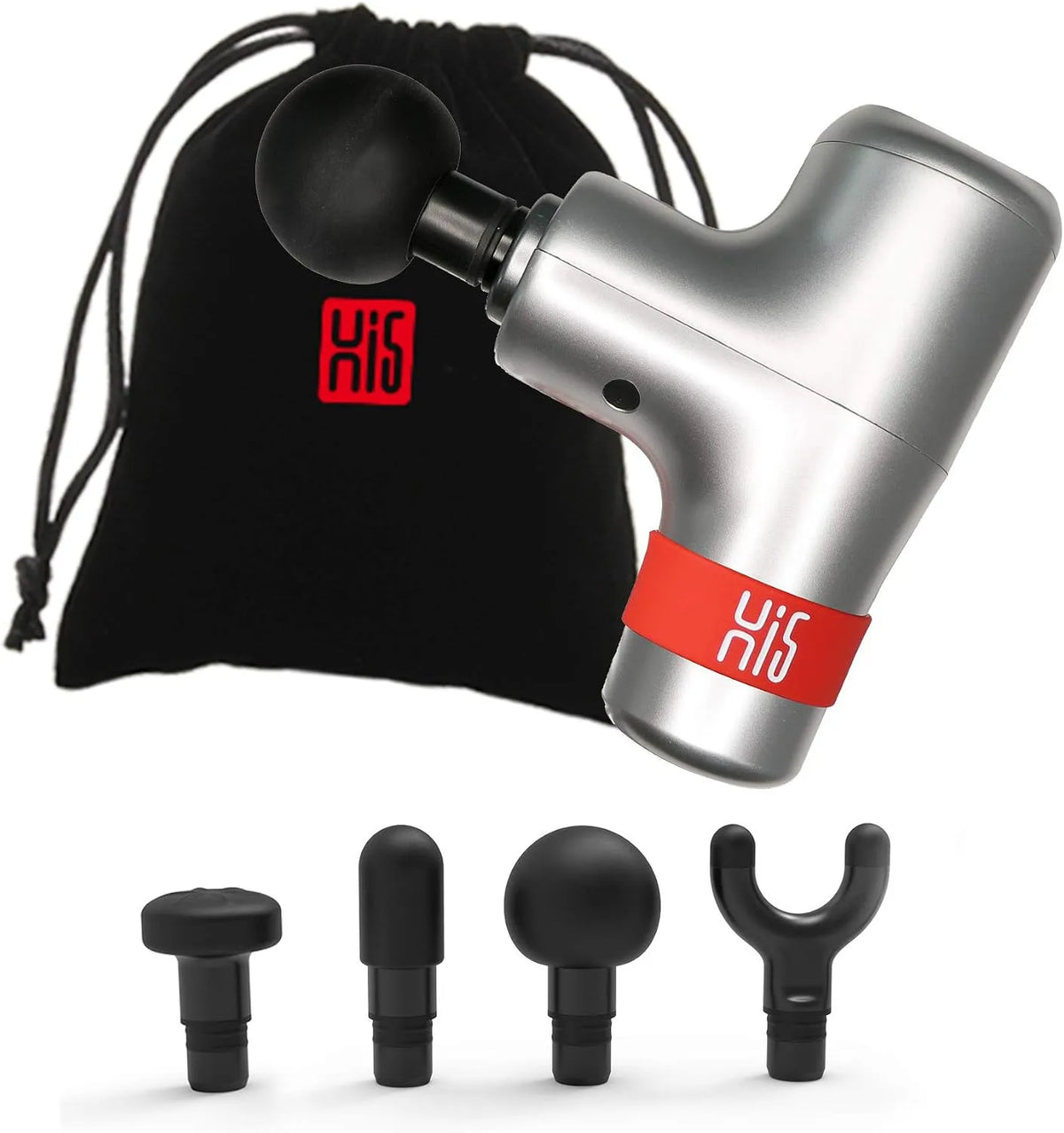 Hi5 Vibrationsmassagegerät, Massagepistole, Muskelmassagegerät, 900 g, Silber, für Abnehmen nach Sport Nacken Schulter Rücken Entspanne