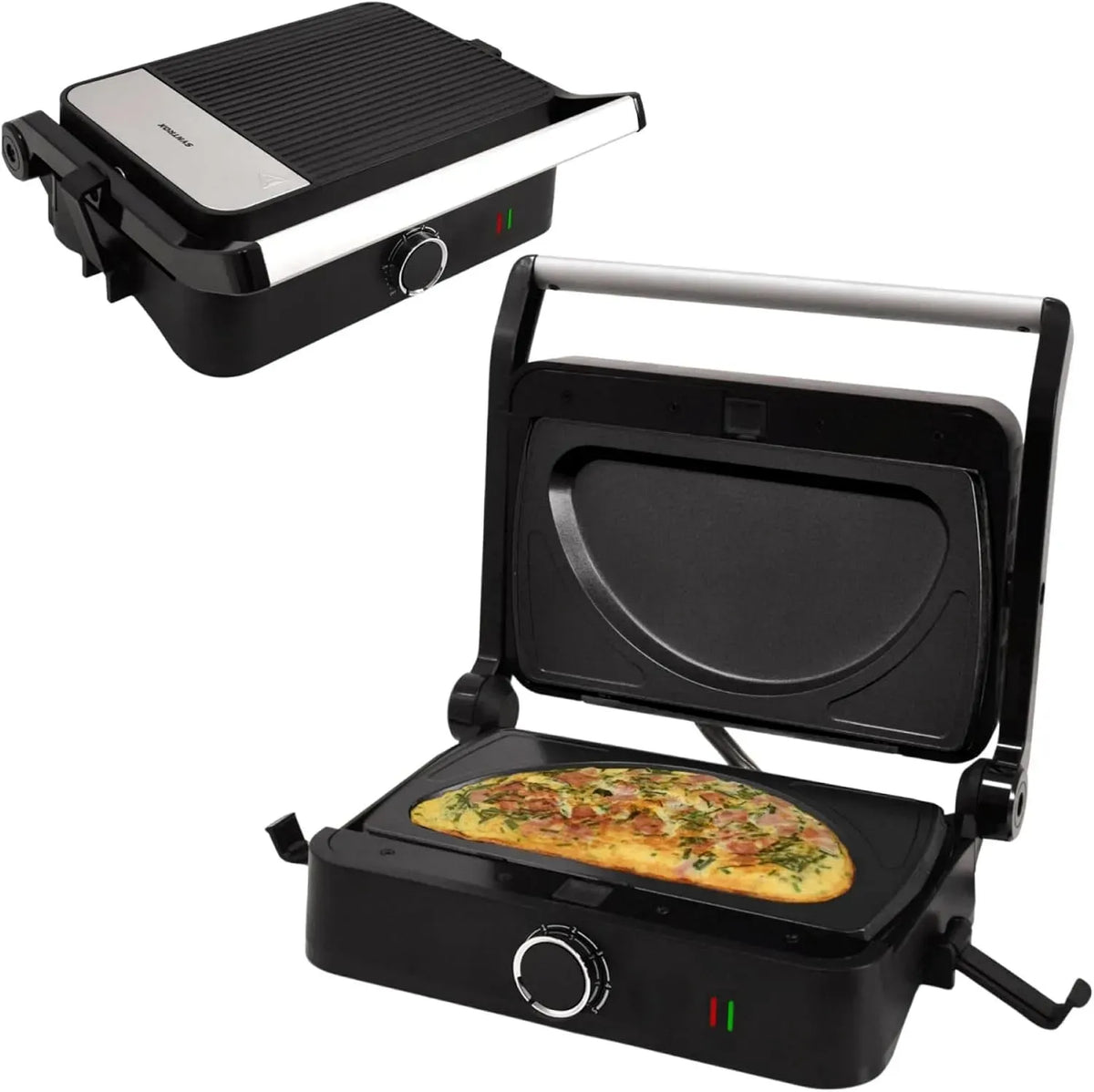 Multifunktionsmaker, Sandwichmaker, Kontaktgrill, Küchengerät, Kombigerät, Kontaktgrill und Paninigrill, Edelstahl