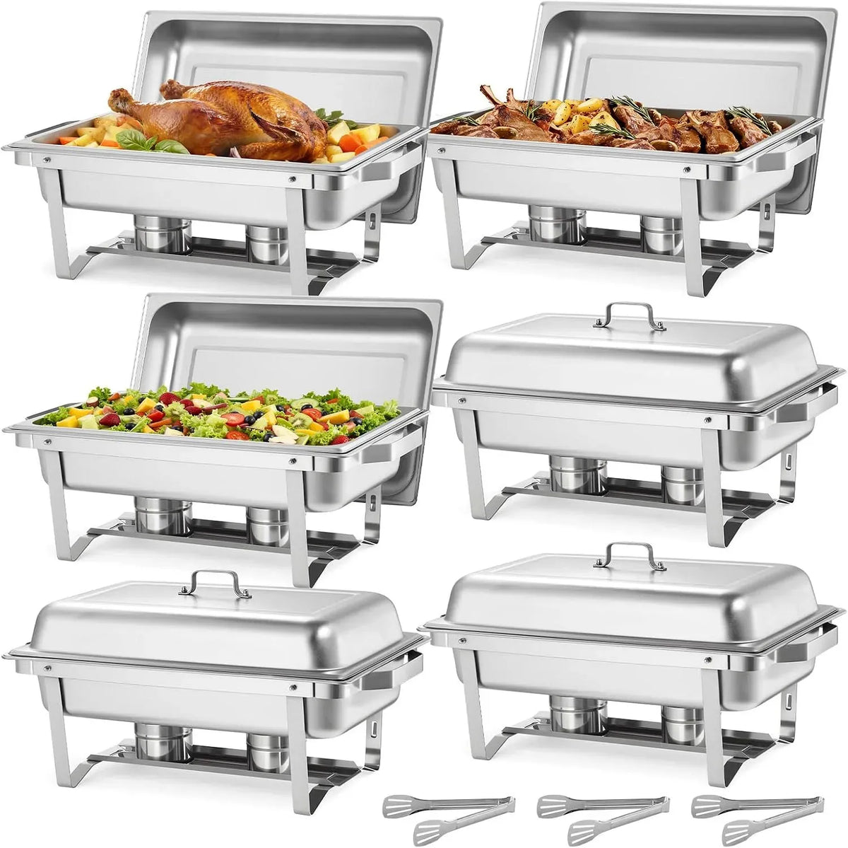 VEVOR Chafing Dish Warmhaltebehälter, 8,5 L, Warmhaltefunktion, Silber