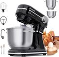 Küchenmaschine, 5,5 L, 1500 W, Küchenmaschine B03B, Timer, leise, Edelstahl, Schwarz, 2x Edelstahlschüsseln 4,5/5,5L, 12 Stufen