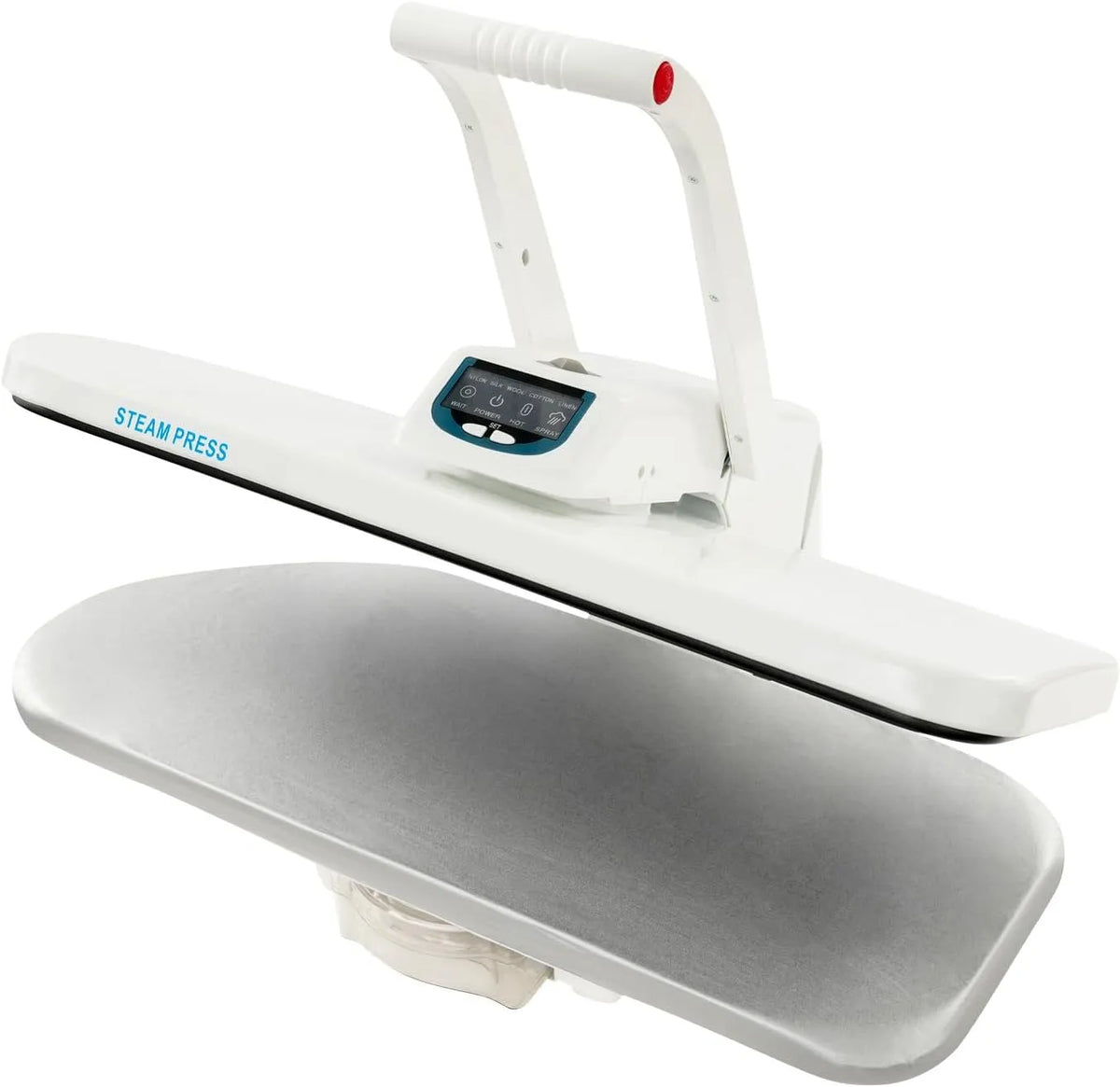 Bügelpresse, Dampfbügelpresse, 66cm, 1 L, 1600 W, 66 cm, Touch-Bedienung, großer Wassertank, Weiß, für Hemden & Bettwäsche, Dampfpresse