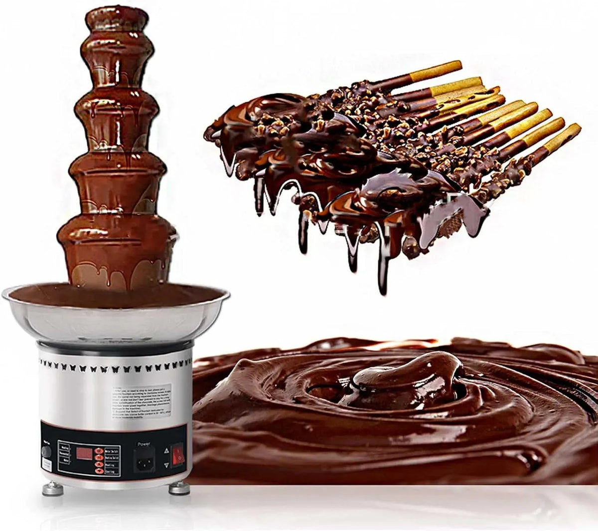7Tier Fondue, 170 W, 220 V, Edelstahl, für Hochzeit Party 220V 170W, FJAUOQ