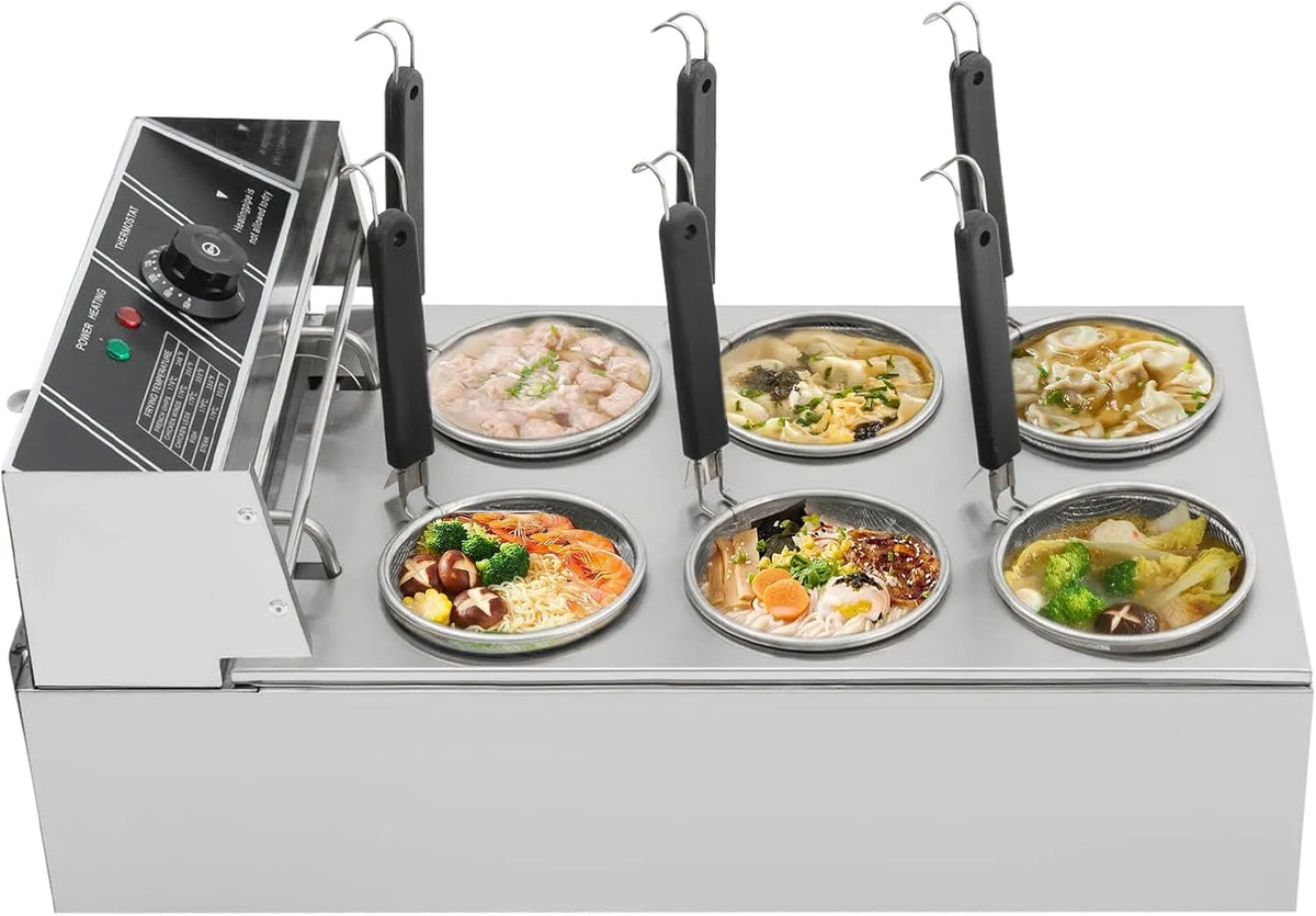 Nudelkocher, Nudeltopf, Pastatopf, 60 bis 200 °C, Restaurant, 2 Temperaturzonen, Edelstahl, für Restaurants Imbissbuden Kantinen Frühstücksläden Sup