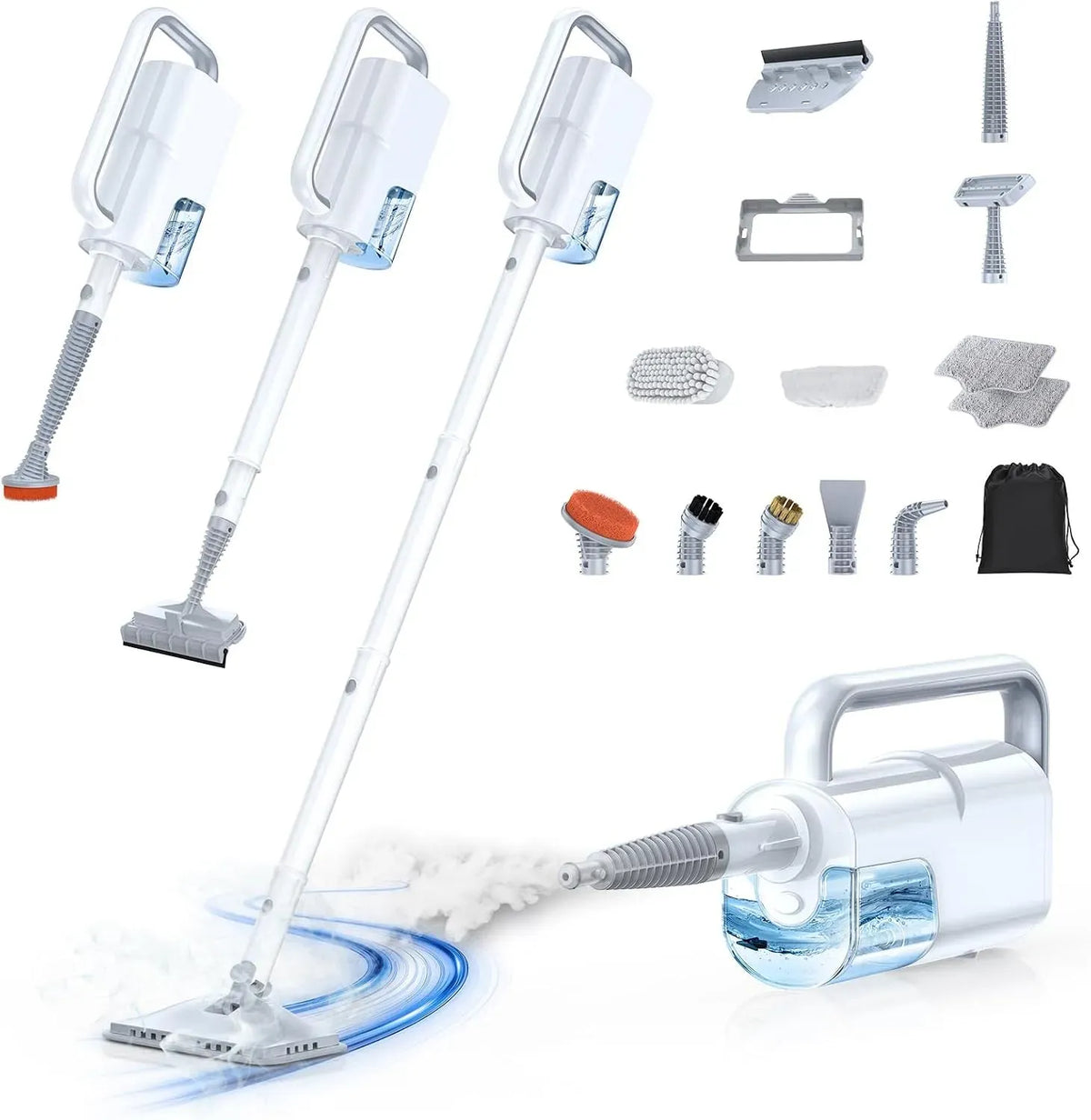 Dampfreiniger 10-in-1, Dampfreinigungsgerät, Zubehör, Dampfreiniger mit abnehmbarem Handgerät