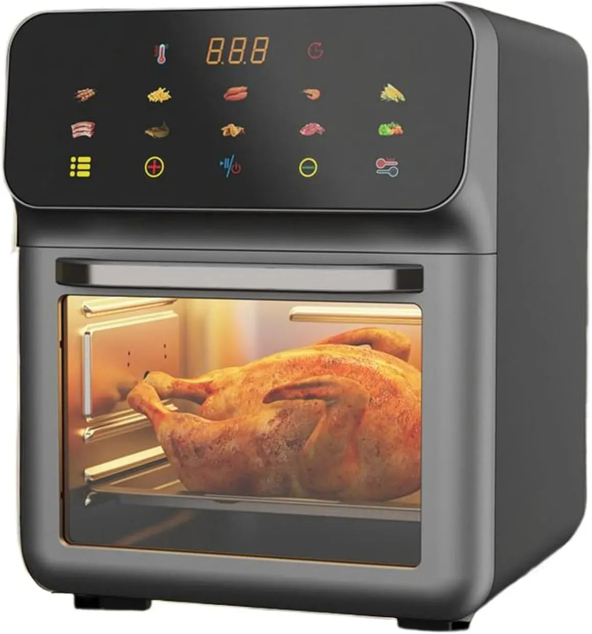 Heißluftfritteuse, Pizza, elektrische Fritteuse ohne Öl, Air Fryer Toaster Ofen Kombi Kochen Backen Braten Pommes Pizza Hähnchen