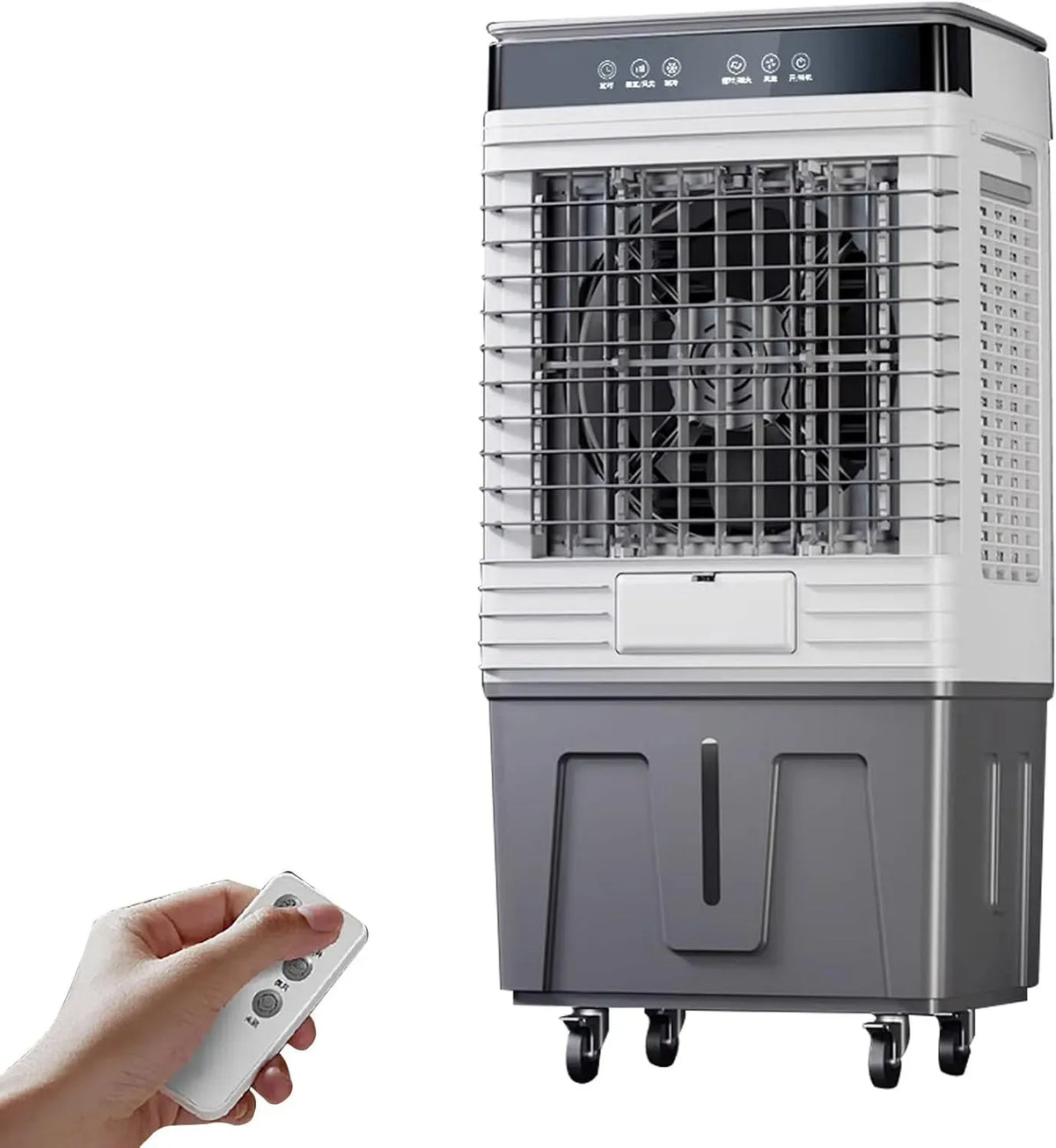 Ventilator 3-in-1, 102 x 33 x 46 cm, 110 L, tragbar, Outdoor, Oszillation, Tragbarer Verdunstungskühler mit 50/60/110 l Tank, 120° Oszillation