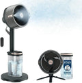 Ventilator FA300EU, leise, 20 m, Ventilator zur Luftzirkulation, Shark FlexBreeze Pro Mist Akku-Ventilator Anthrazit
