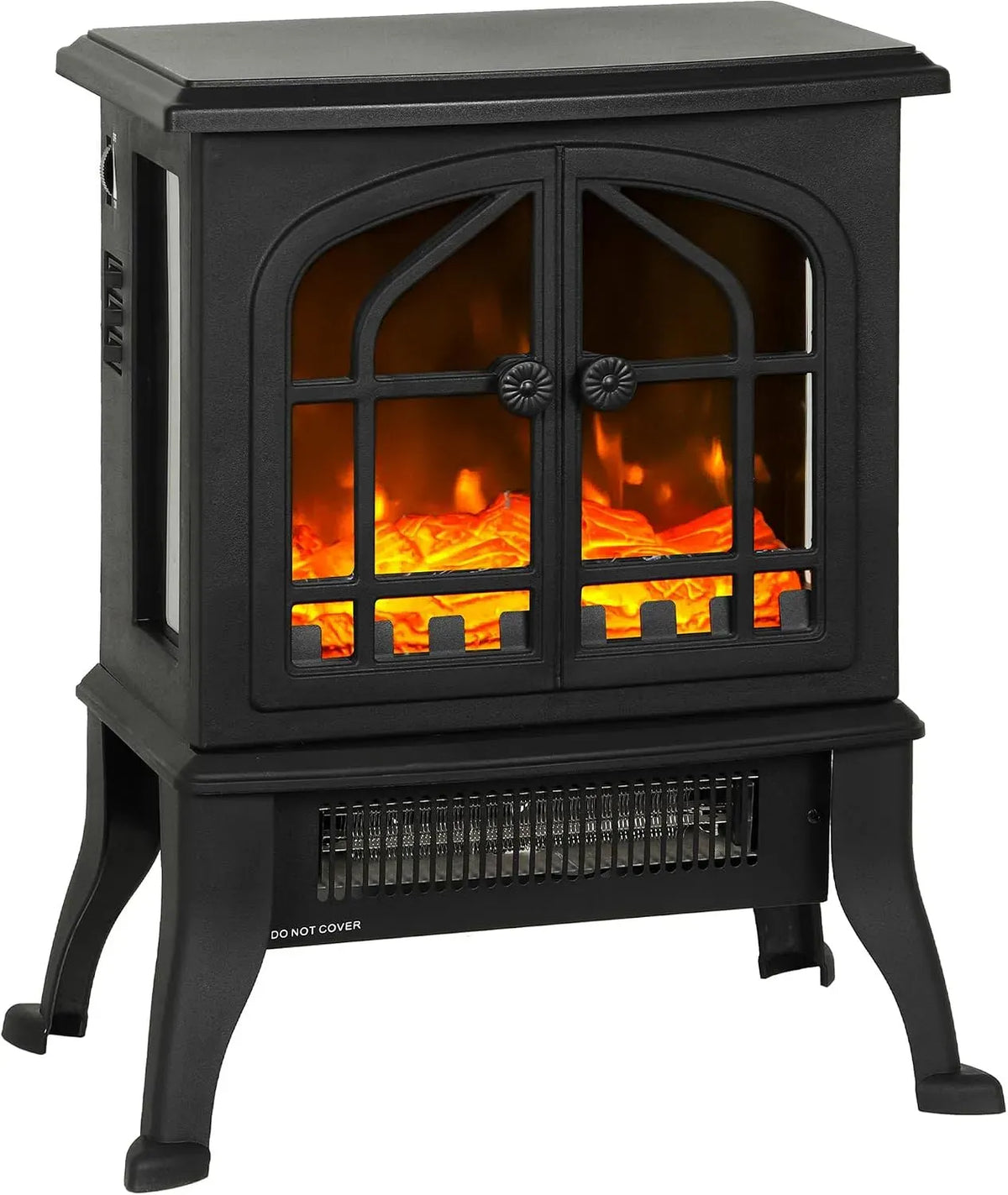 Elektrokamin, elektrischer Kamin, 1800 W, 30 m, Schwarz, für den Boden, HOMCOM