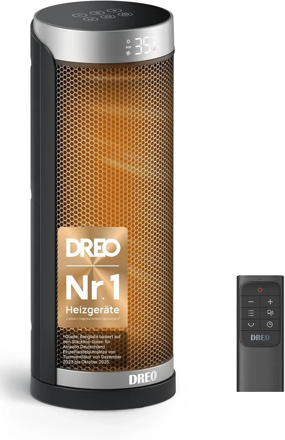 Elektroheizung 12-Std-Timer, 3 Geschwindigkeiten, schmal, leise, Solaris Slim H3, PTC Keramik Heizlüfte Leise, 3 Modi 3 Geschwindigkeiten