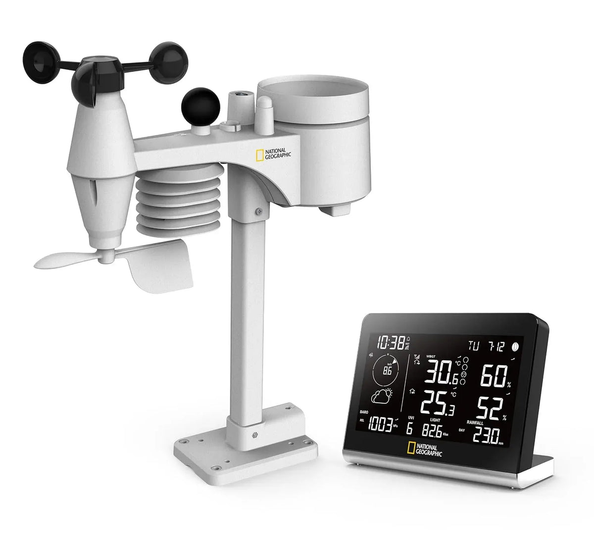Funkwetterstation, in-1-Außensensor, Regenmesser, Windmesser