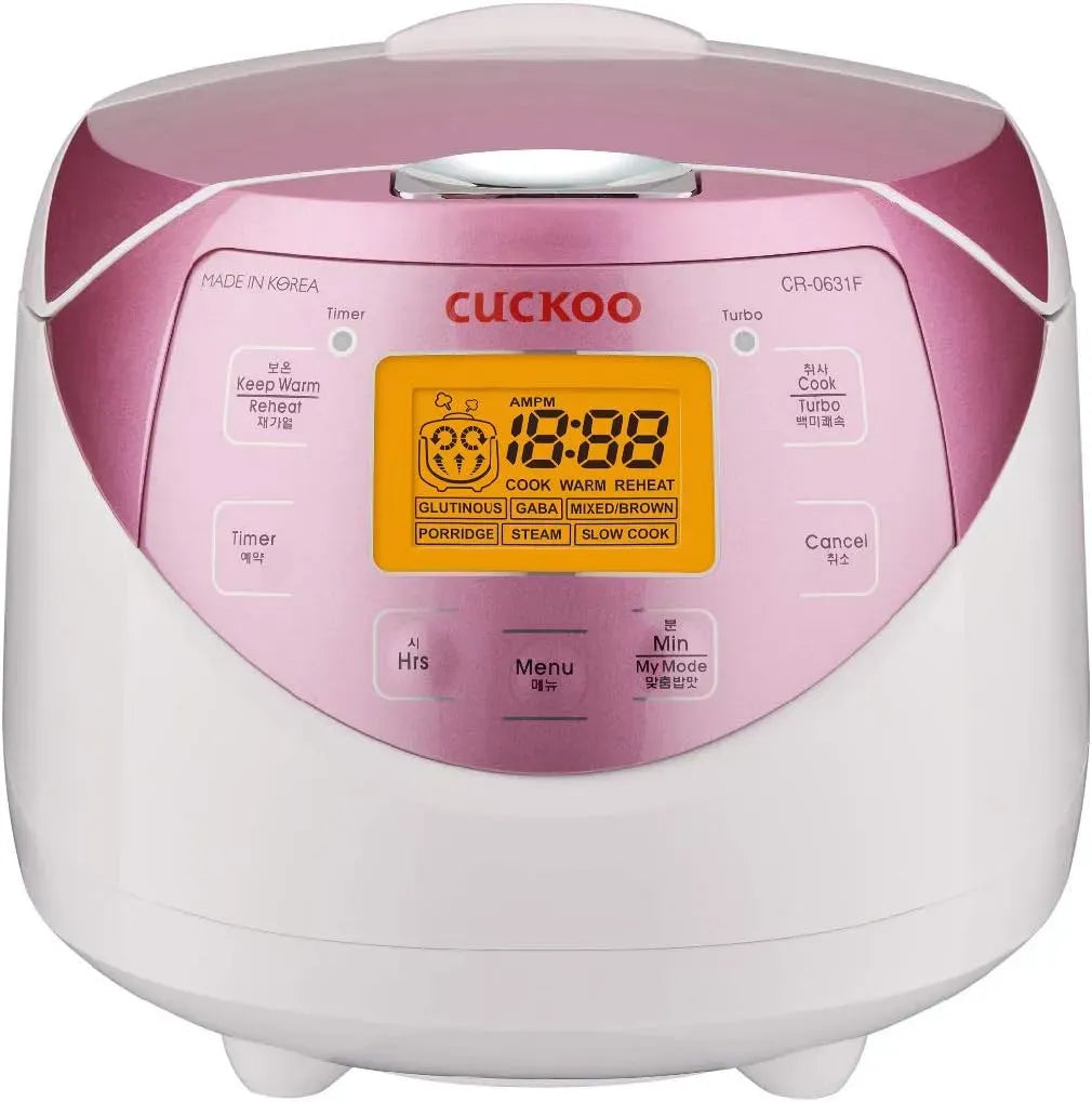CR-0631F Reiskocher, Dampfgarer, cooker, elektrischer Reiskocher, 1 L, Timer, LCD-Display, Antihaftbeschichtung, Weiß, CUCKOO