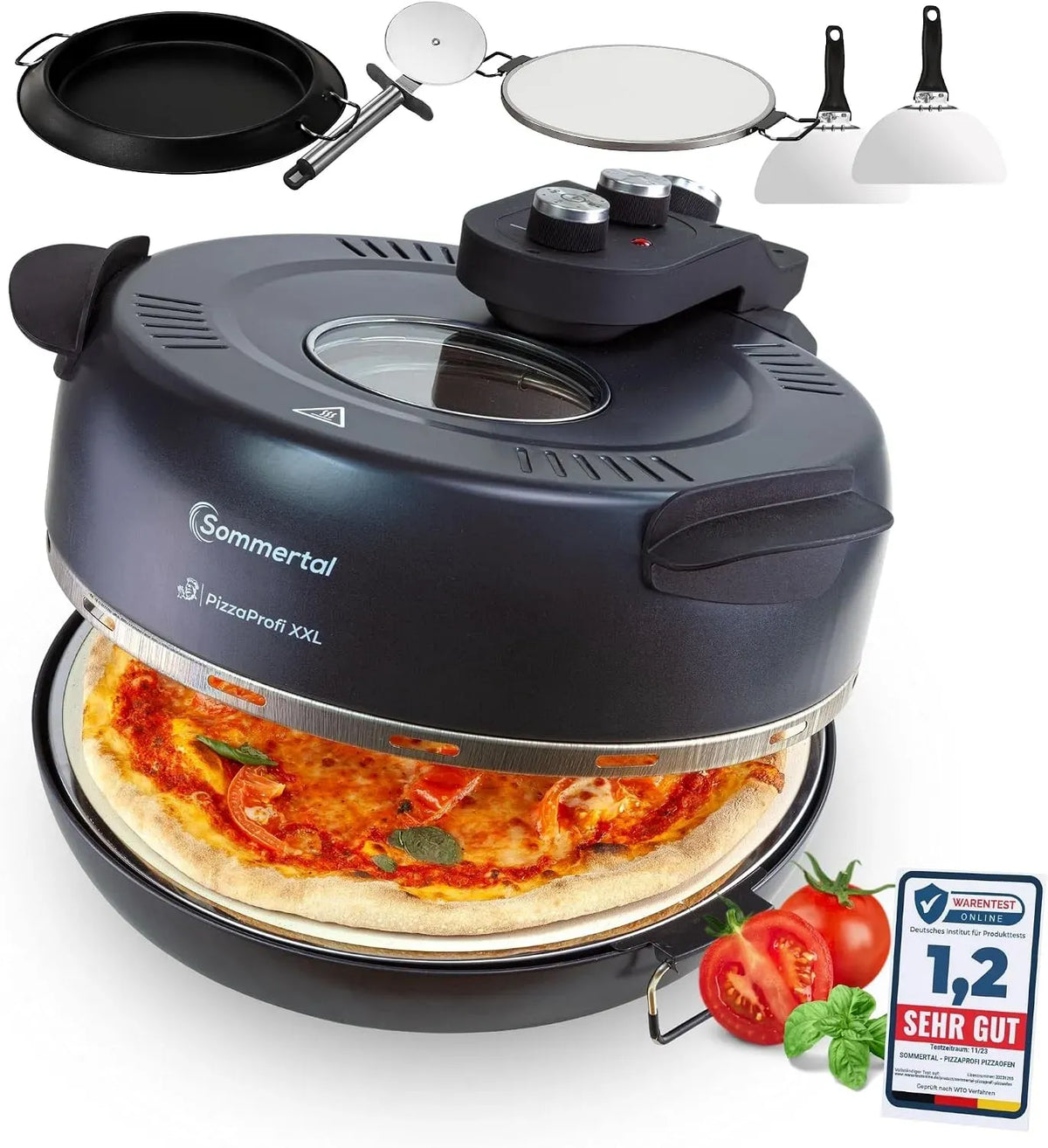 Elektrischer Pizzaofen, Ofen zum Backen, Sommertal PizzaProfi XXL Pizzaofen