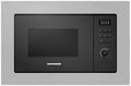 Mikrowelle HMW-MD20BISS, 20 L, 800 W, 1000 W, Grill, Einbau, Timer, Auftaufunktion, Edelstahl, Mikrowellenofen, Schwarz, LED-Display, Inox Schwarz