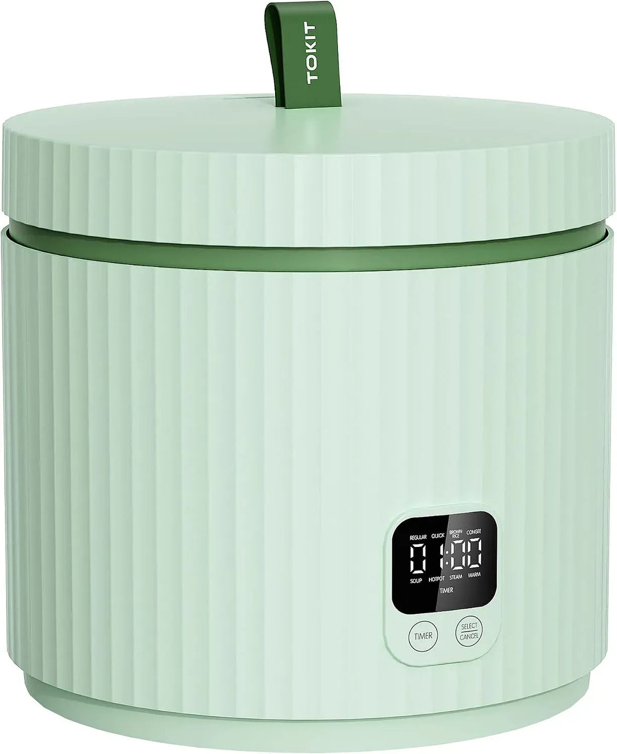 Antihaft-Innenreistopf, Reiskocher, Cooker, elektrischer Reiskocher, 1.5 L, Touch-Bedienung, Antihaftbeschichtung, Grün, TOKIT