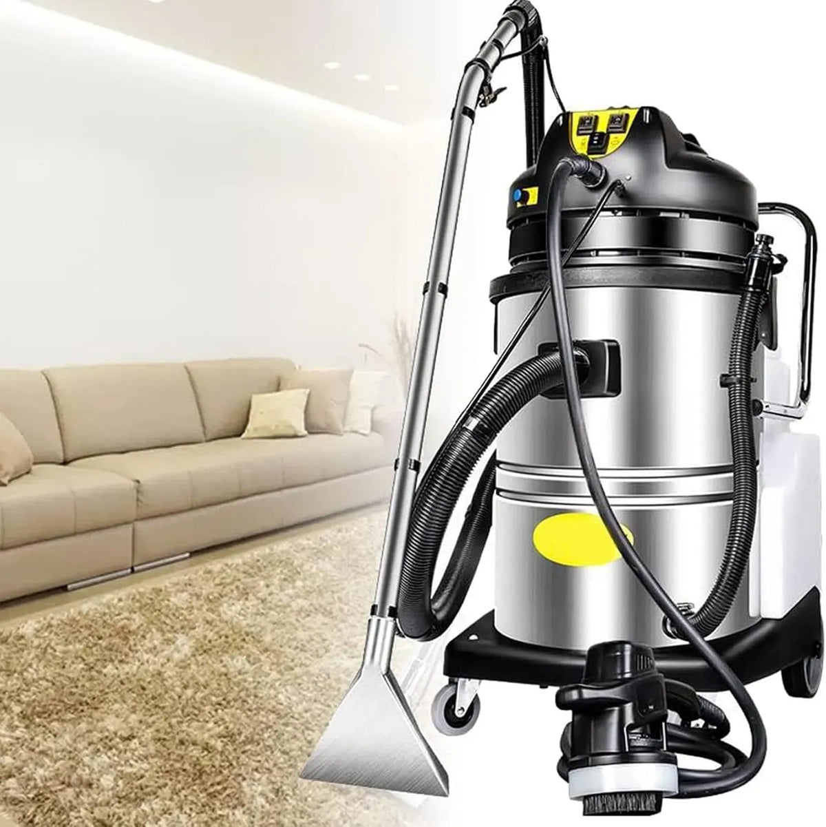 Teppichreinigungsmaschine, Teppich- und Polsterreiniger, 40 L, tragbar, Edelstahl, für Haushalt und gewerbliche Nutzung