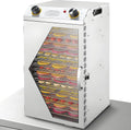 18tiers Trockenschrank, Dörrautomat, Dörrgerät, Lebensmitteltrockner, 28,5×20cm, 40 bis 90 °C, 20 cm, 25 mm, Timer, 2 Temperaturzonen, Edelstahl