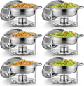 Chafing Dish Warmhaltebehälter, 5 L, Wilprep 6er-Set, Warmhaltefunktion, Restaurant, Edelstahl, Edelstahl-Speisenwärmer