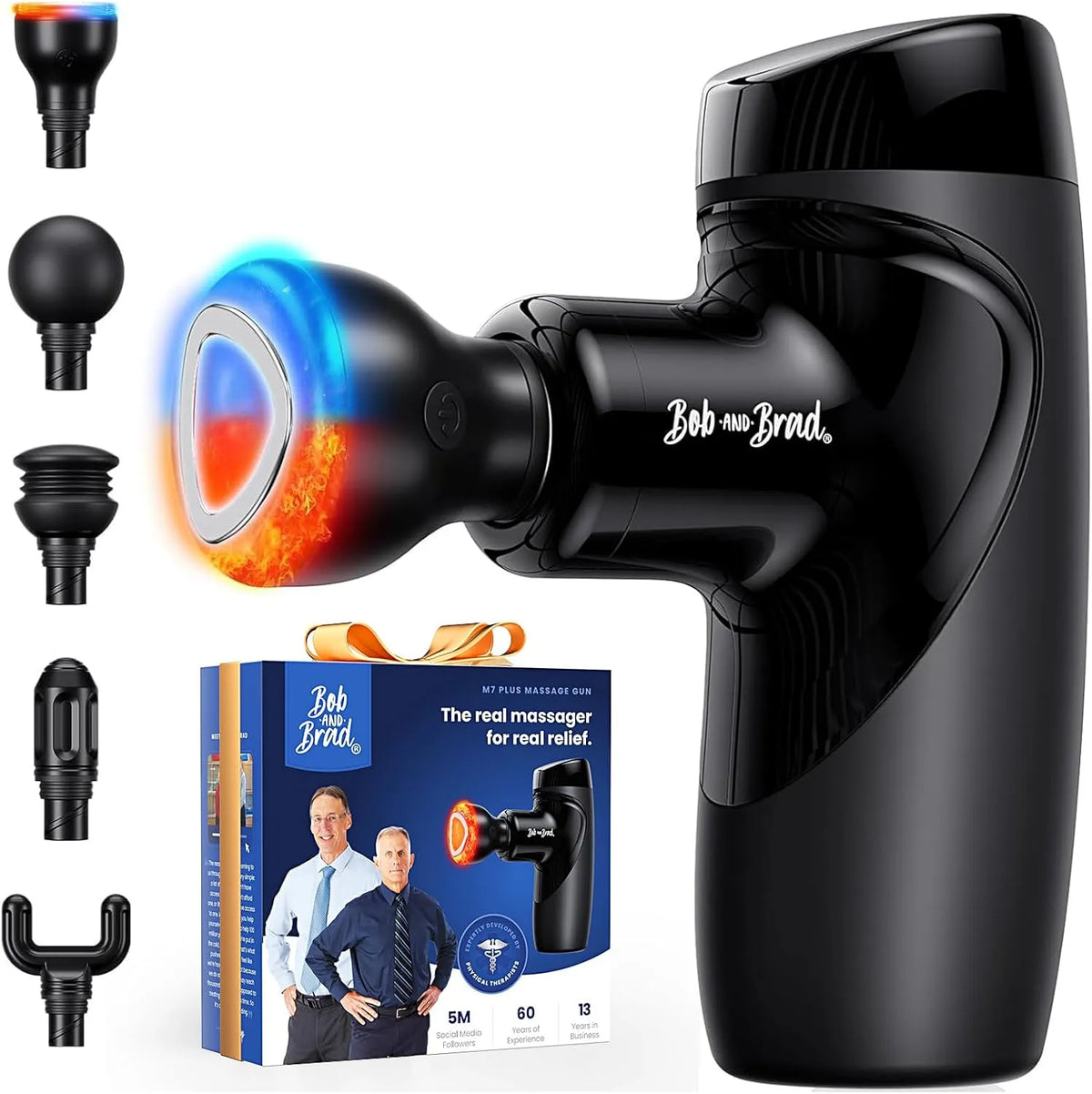 Massagepistole, Muskelmassagegerät, 9 mm, 0,4 kg, leise, Wärmefunktion, für Muskelentspannung und Sporterholung, BOB AND