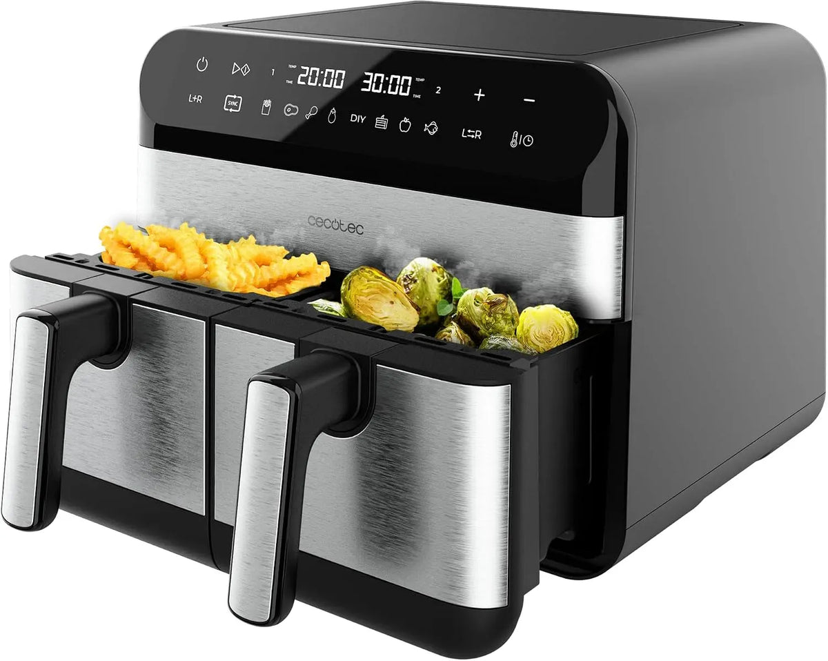 Cecotec Heißluftfritteuse, 9 L, 2800 W, Edelstahl