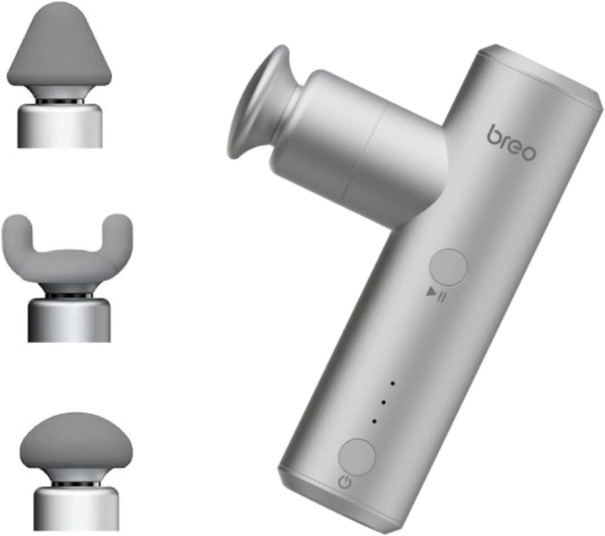 S1mini Massagepistole, Muskelmassagegerät, 0,195 kg, leise, Silber, für Sport, Breo