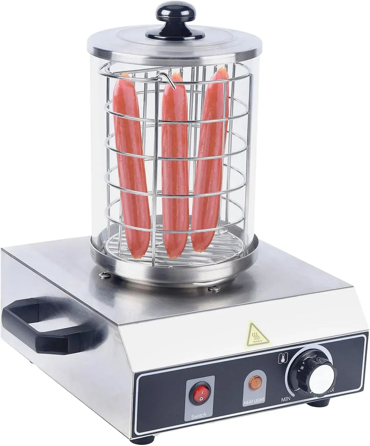 WurstwäRmer Maker, Bockwurstwärmer, Würstchenkocher, Würstchenwärmer, 350 W, 30 bis 85 °C, 220 V, 2 Temperaturzonen, Edelstahl, Wärmefunktion