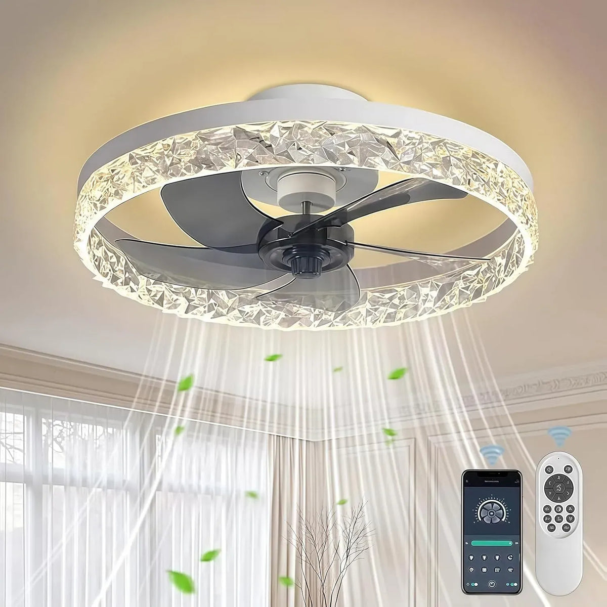 Ventilator, 50 cm, AHAWILL, Timer, Dimmbar, 6 Geschwindigkeitsstufen