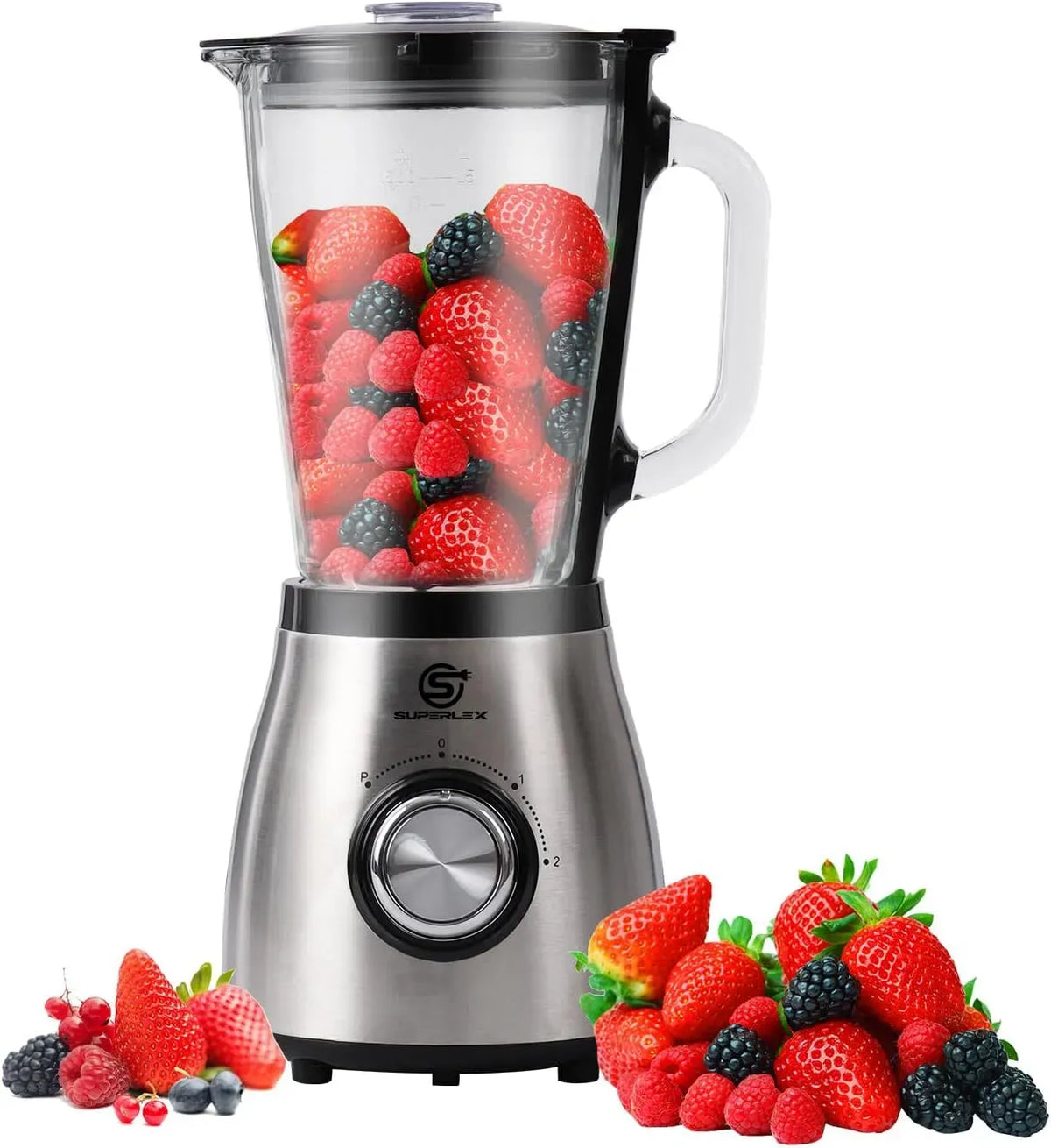 Standmixer, 1,5 L, 800 W, Edelstahl, Küchenmixer, Smoothie Maker