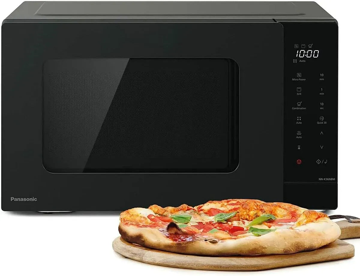 Panasonic NN-K36NBMEPG Mikrowelle, 24 L, 900 W, Grill, Mikrowellenofen, Schwarz, Quick 30-Funktion, 8 automatische Programme