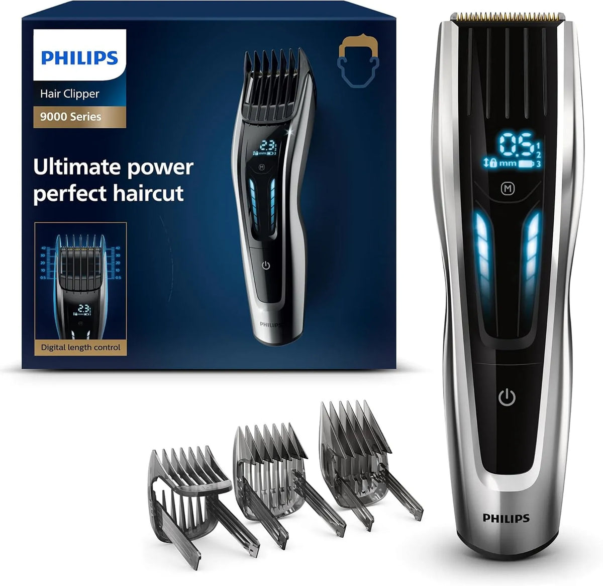 Philips Series 9000 HC9450/15 Haarschneider, 400 L, Touch-Bedienung, IPS-Panel, kabellos