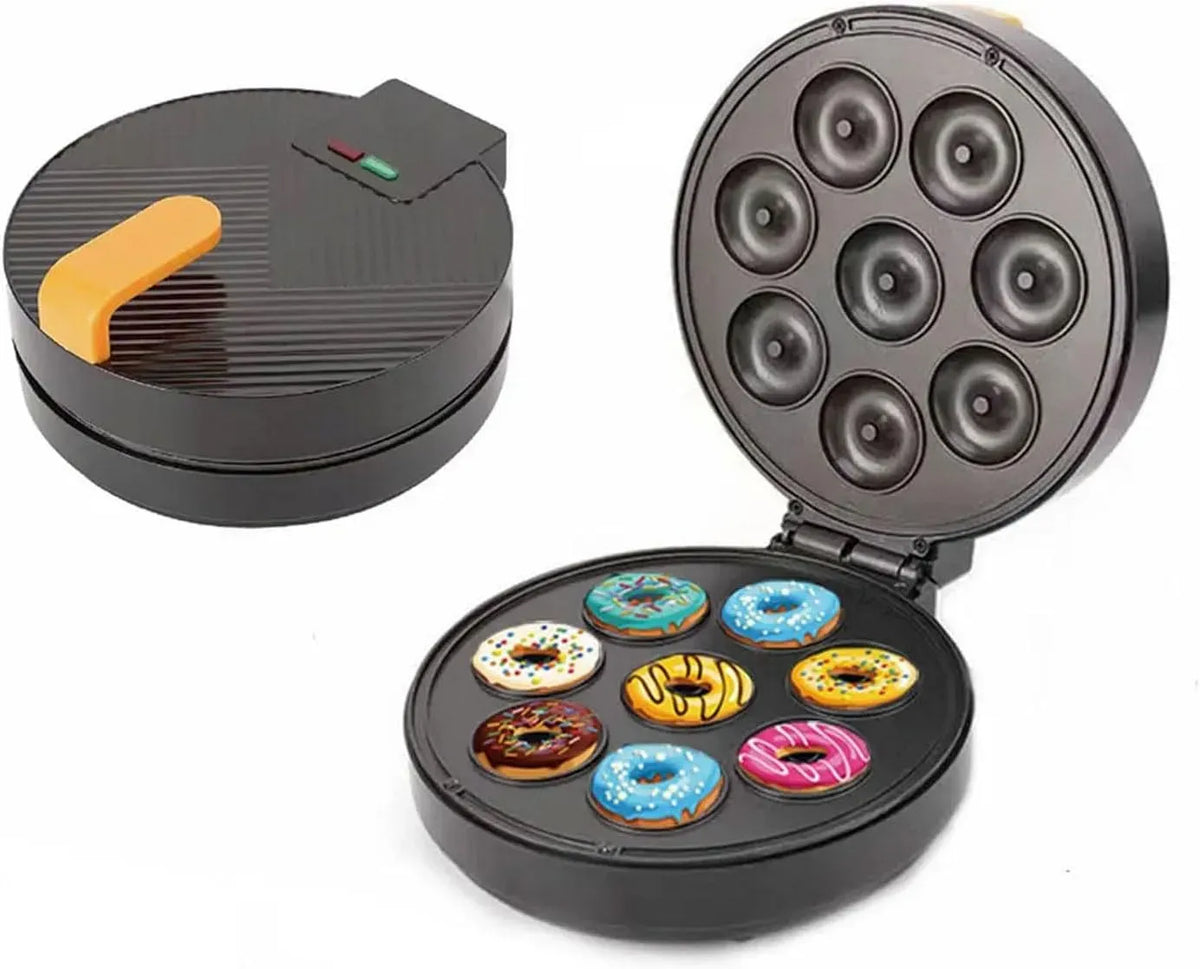 Pfannkuchen-Donut-Maschine, LED-Anzeigeleuchte, Frühstücksmaschine, Bagelmaschine, 8 L, 1400 W, tragbar, Antihaftbeschichtung
