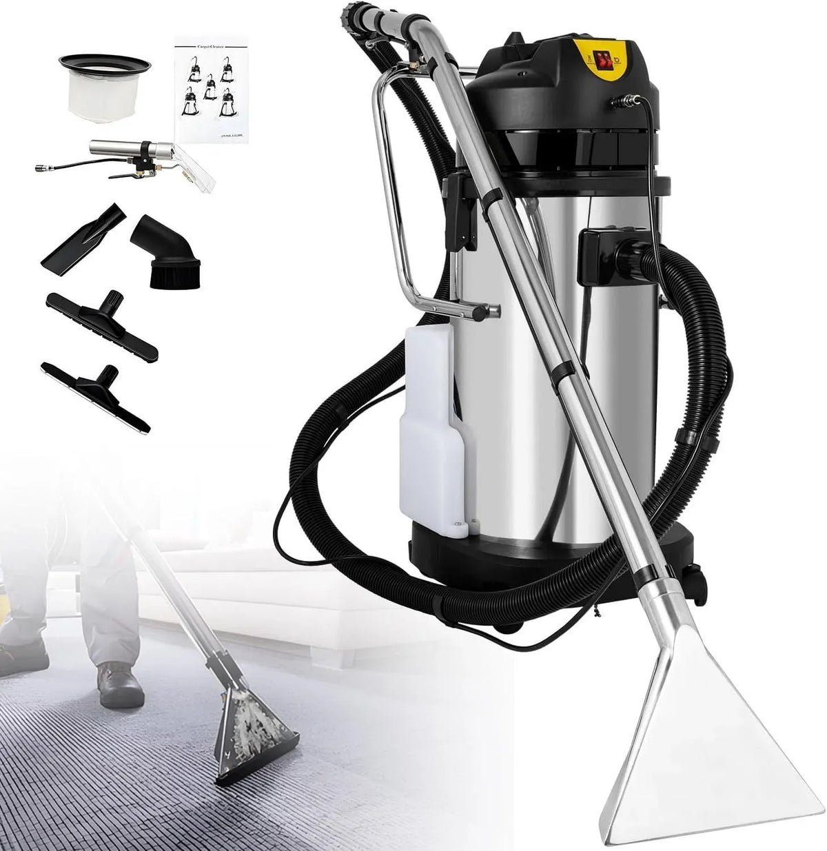 3-in-1 Nass-Trockensauger, Teppichreiniger, Teppich- und Polsterreinigungsgerät, 40 L, tragbar, für Polster