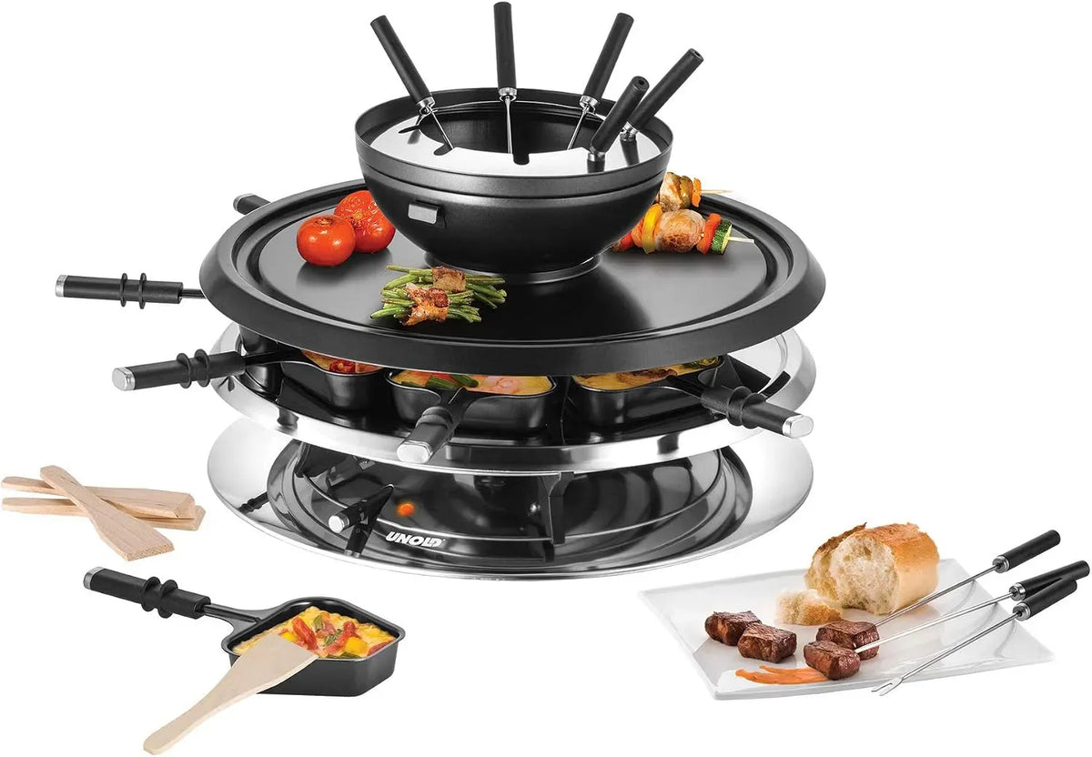Fondue, Grill, 1300 W, 700 ml, Antihaftbeschichtung, für bis zu 8 Personen